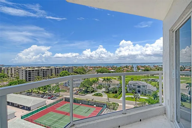 a view of an ocean from a yard