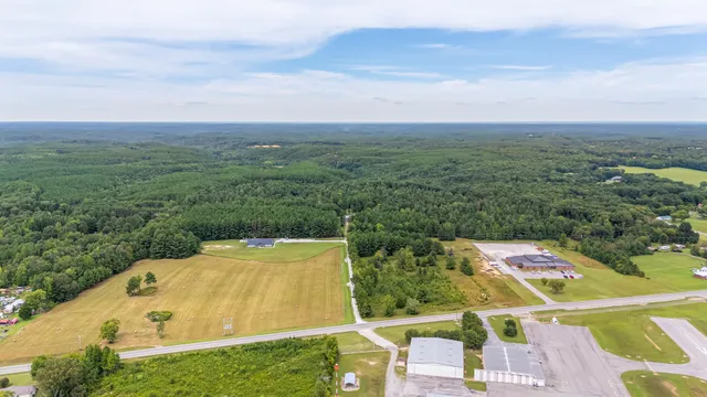 a view of a lake with a city
