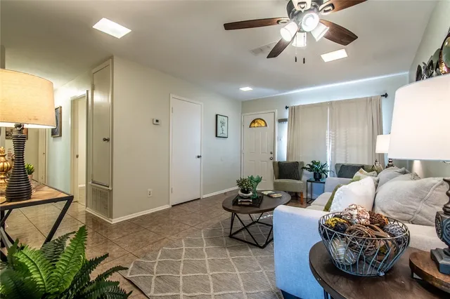 a living room with furniture
