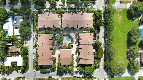 an aerial view of multiple house