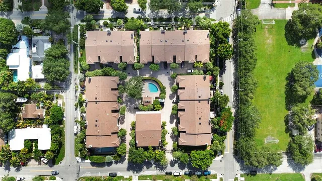 an aerial view of multiple house