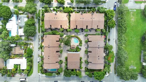 an aerial view of multiple house