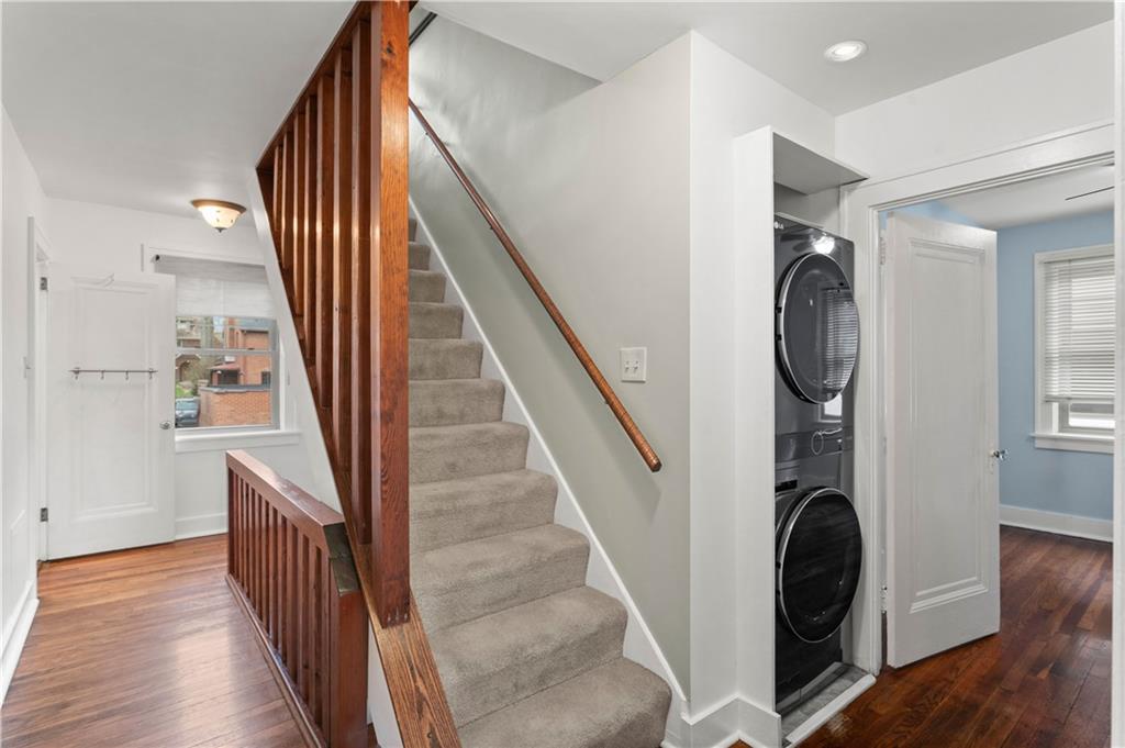 6953 Reynolds Street Pittsburgh, PA 15208 - Photo 36 of 50 a view of a hallway with washer and dryer