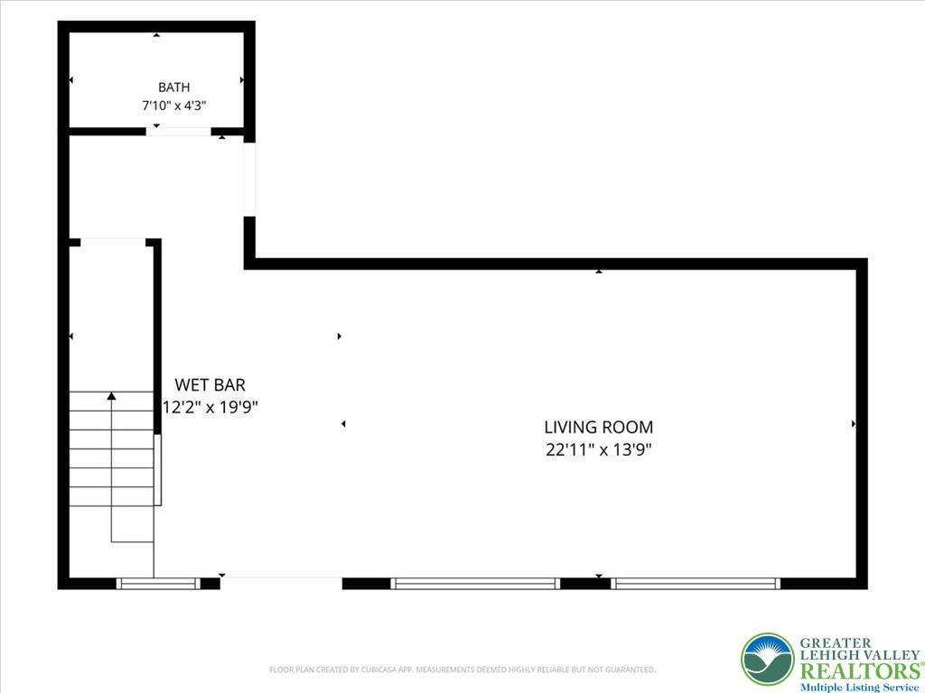 3771 State Road Coopersburg, PA 18036 - Photo 35 of 37 A detailed layout details the spacious living room and adjacent wet bar configuration.