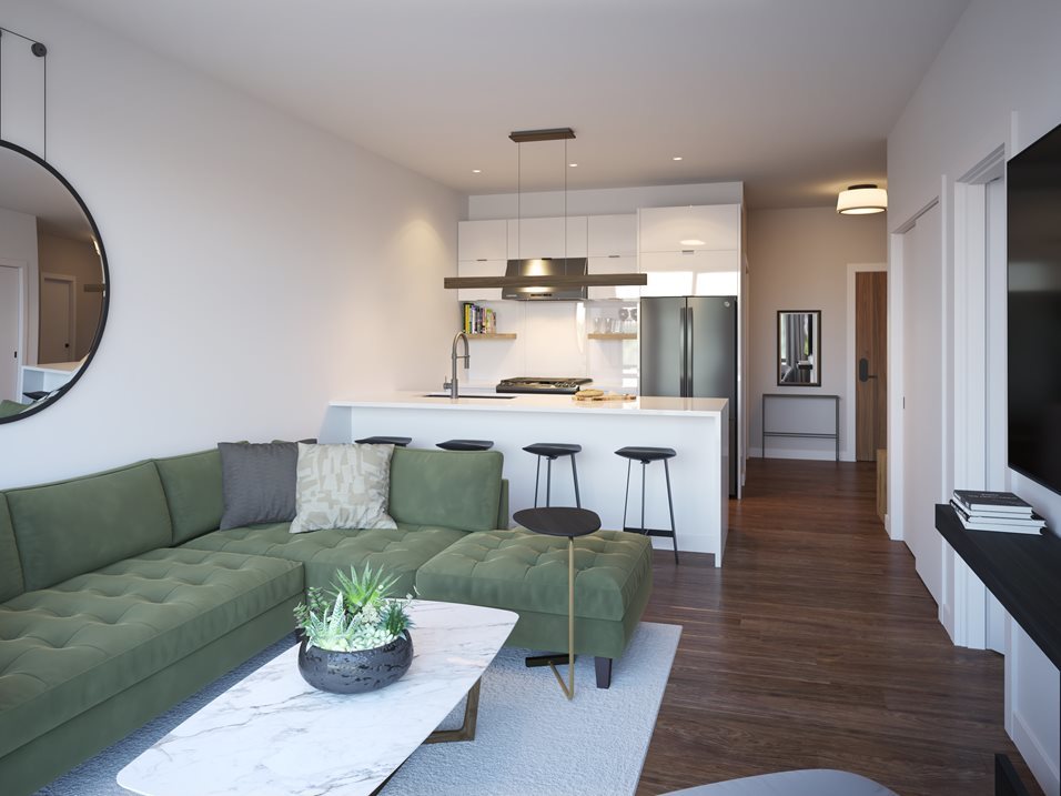 Undisclosed Address Chicago, IL 60613 - Photo 2 of 8 a living room with stainless steel appliances furniture and a kitchen view