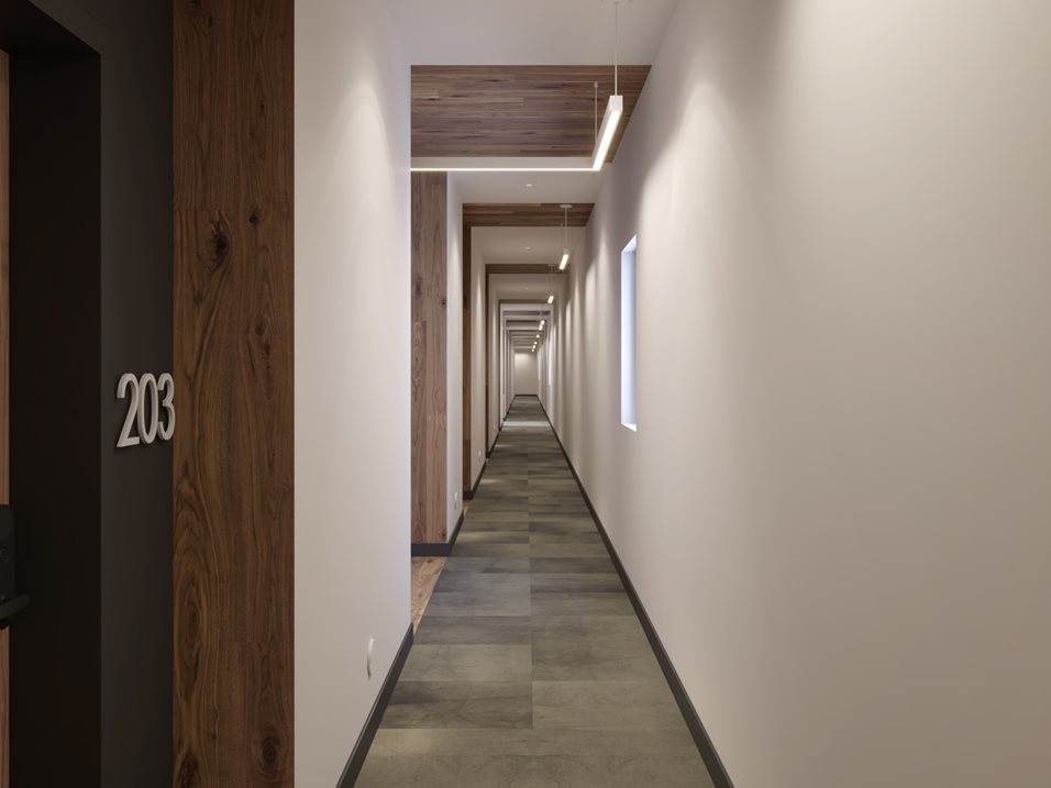 Undisclosed Address Chicago, IL 60613 - Photo 6 of 8 a view of a hallway with wooden floor