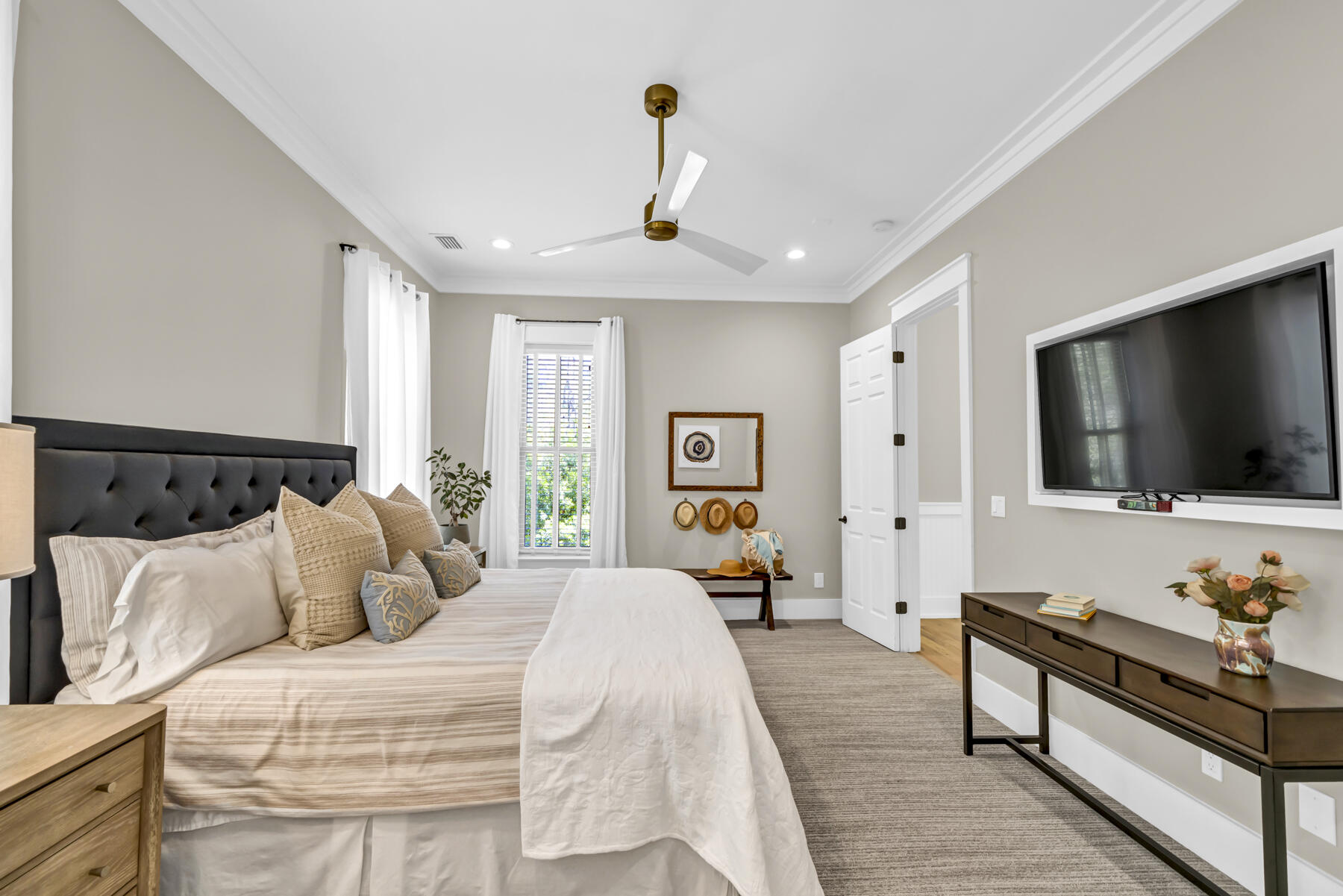 86 Grayton Village Road Santa Rosa Beach, FL 32459 - Photo 17 of 42 a bedroom with a bed and a flat screen tv