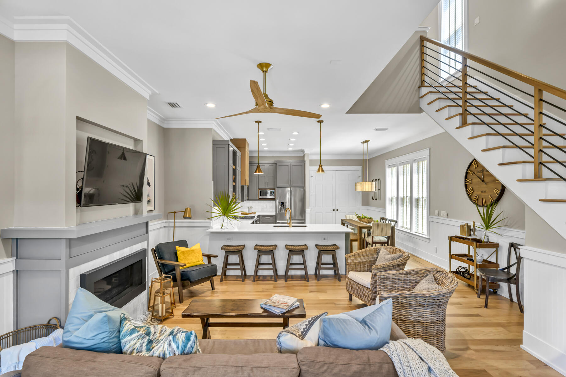 86 Grayton Village Road Santa Rosa Beach, FL 32459 - Photo 9 of 42 a living room with furniture kitchen view and a large window