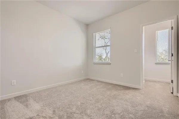 an empty room with an entryway