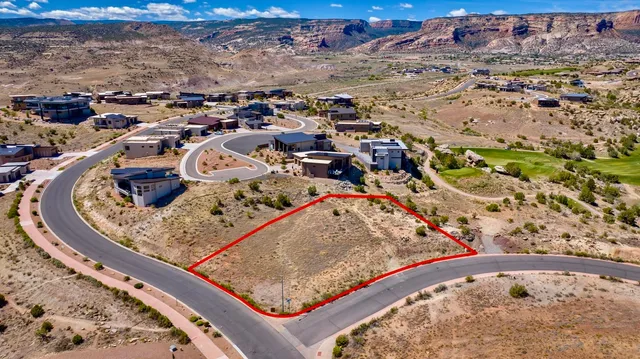 an aerial view of a backyard