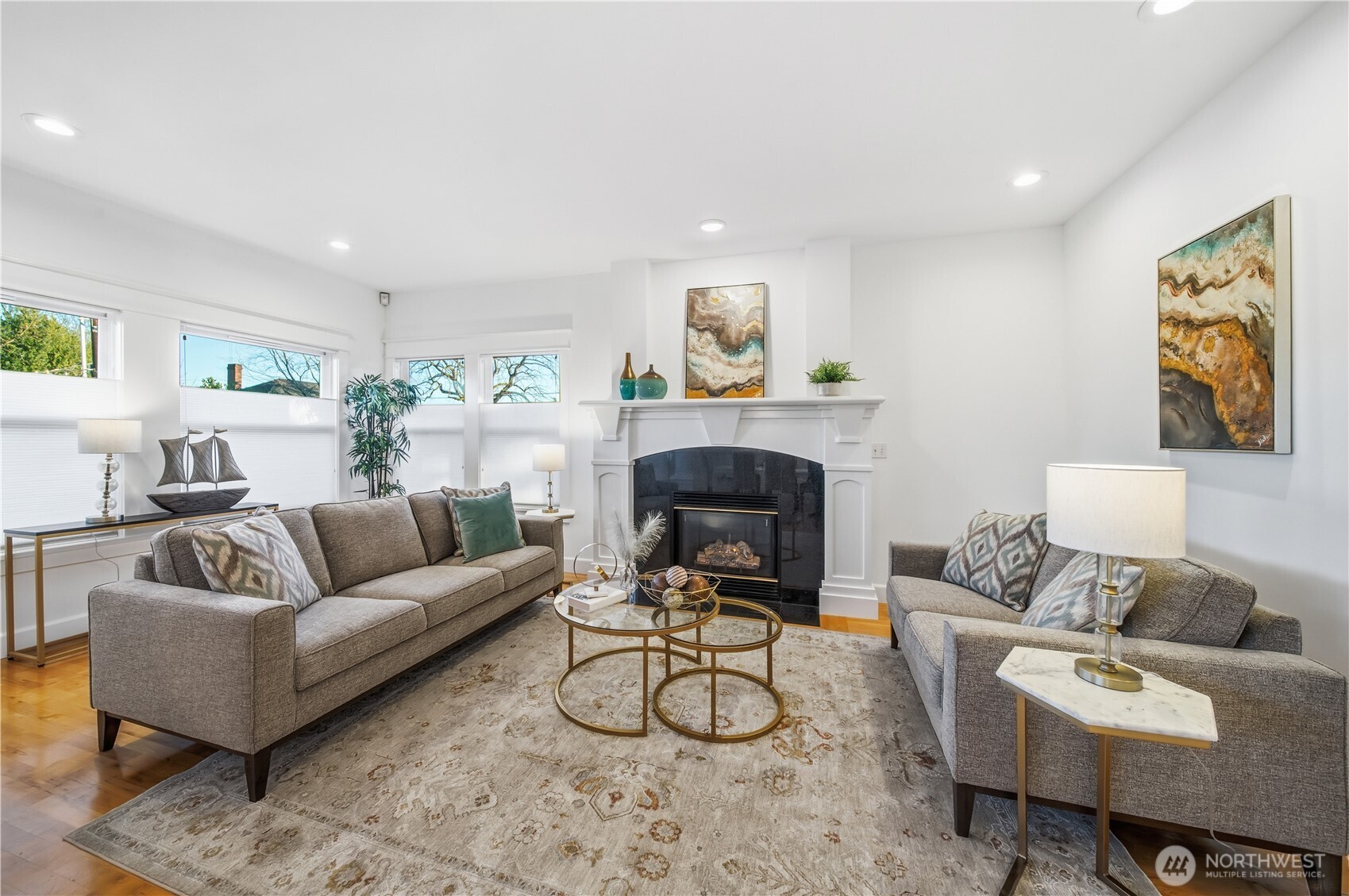 1375 32nd Avenue South Seattle, WA 98144 - Photo 6 of 36 a living room with furniture and a fireplace