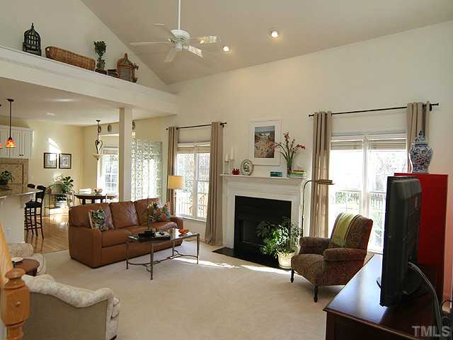 12308 Amoretto Way Raleigh, NC 27613 - Photo 2 of 13 Open family room design with vaulted ceilings.