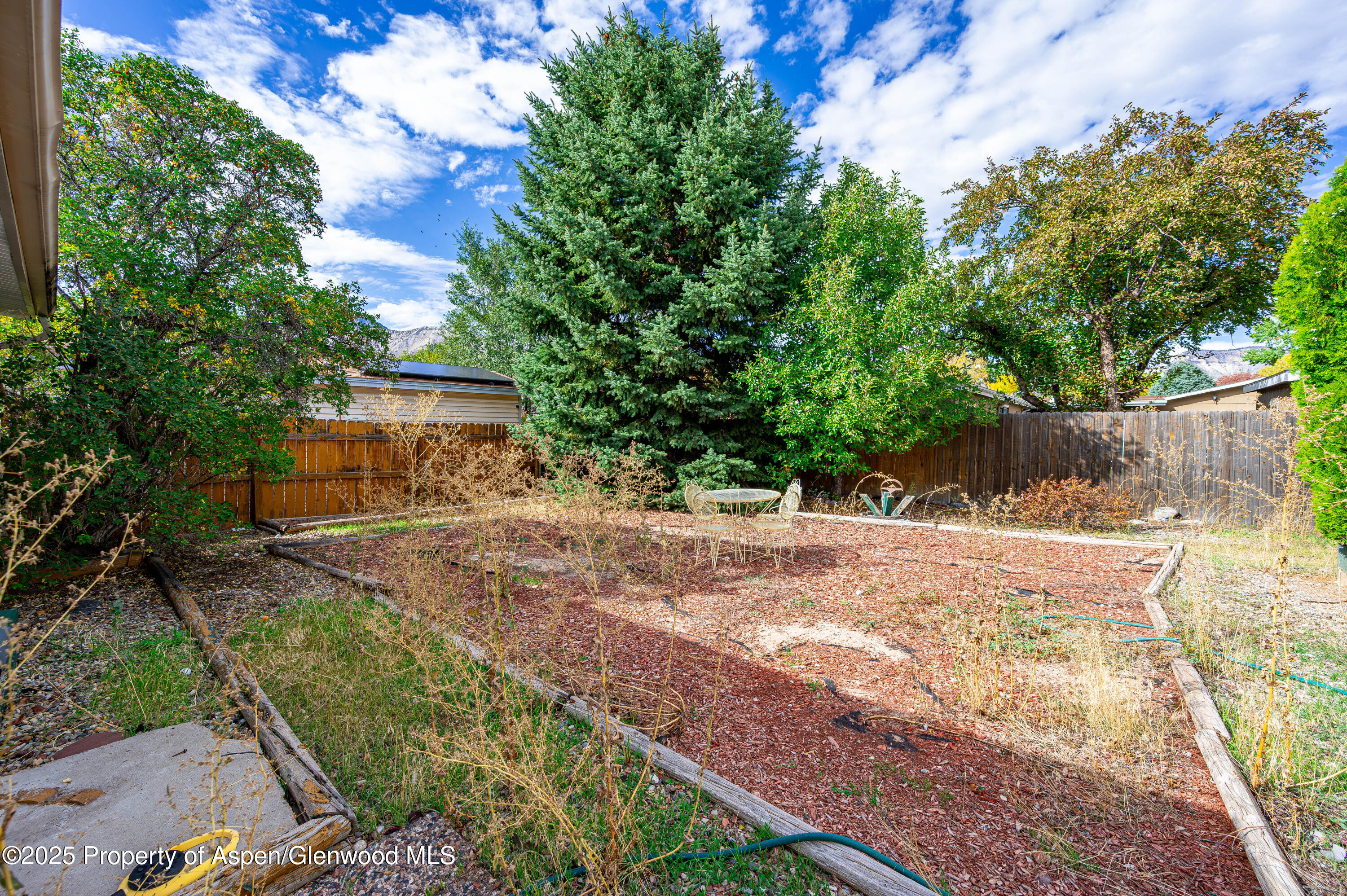 45 West Tamarack Circle Parachute, CO 81635 - Photo 19 of 23 a view of a backyard with large trees and plants