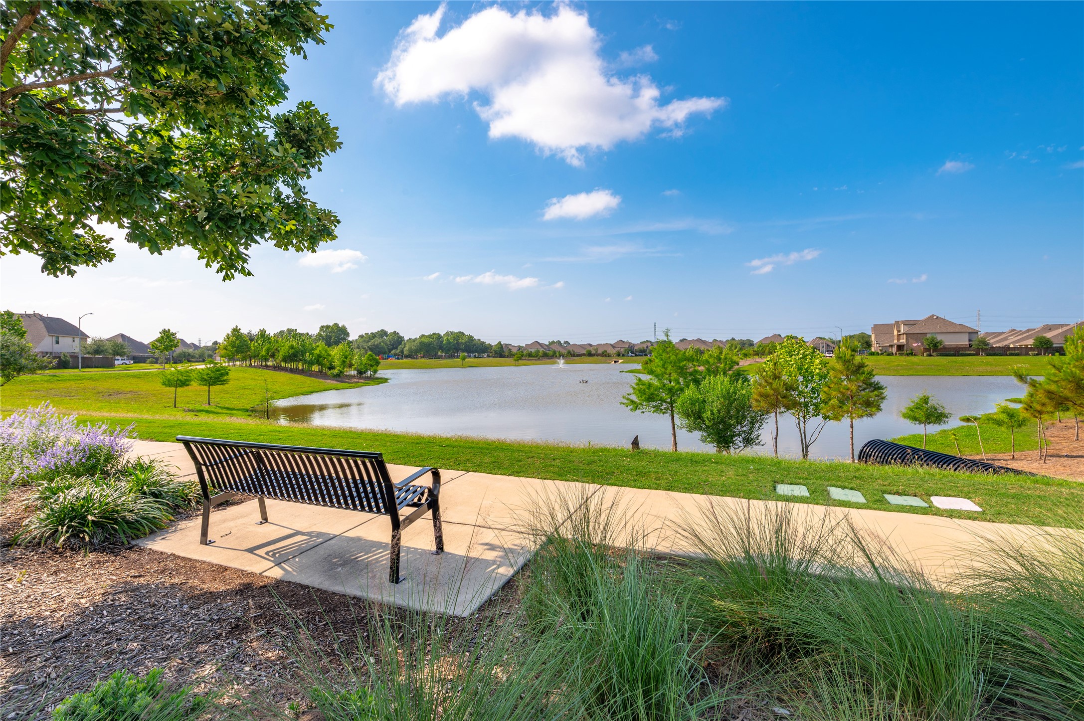 7802 Bellwick Court Pasadena, TX 77505 - Photo 35 of 37 a view of a lake with a yard