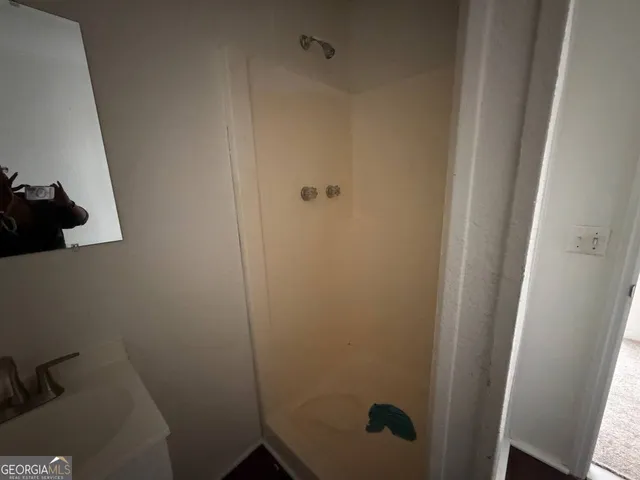 a bathroom with a shower