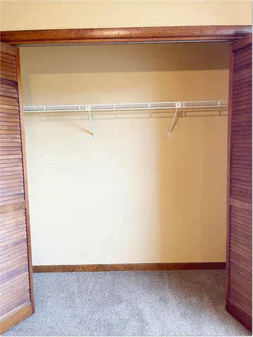 a view of small space with racks on the wall