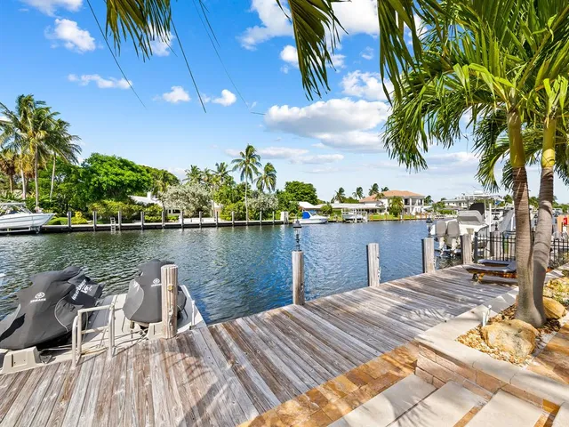 a view of a lake with a terrace