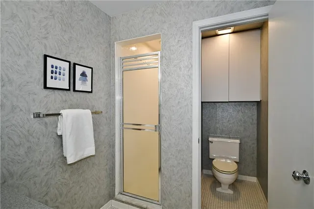 a bathroom with a toilet