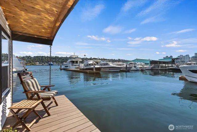 a view of a terrace with seating area