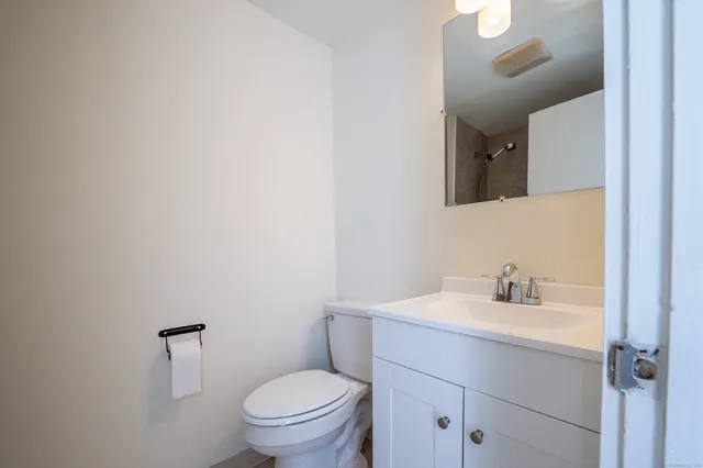 a bathroom with a sink toilet and vanity