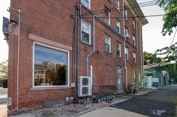 a front view of a building