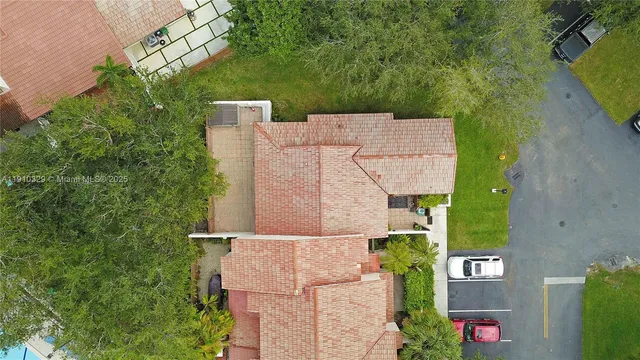 an aerial view of a house