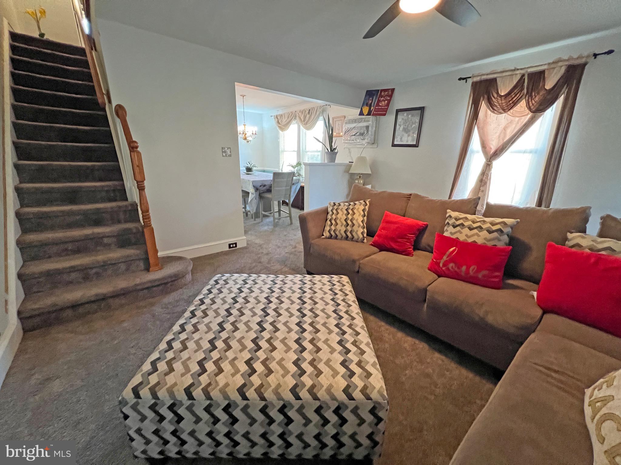 4129 Garrett Road Drexel Hill, PA 19026 - Photo 12 of 34 Living room with cozy wood burning fireplace