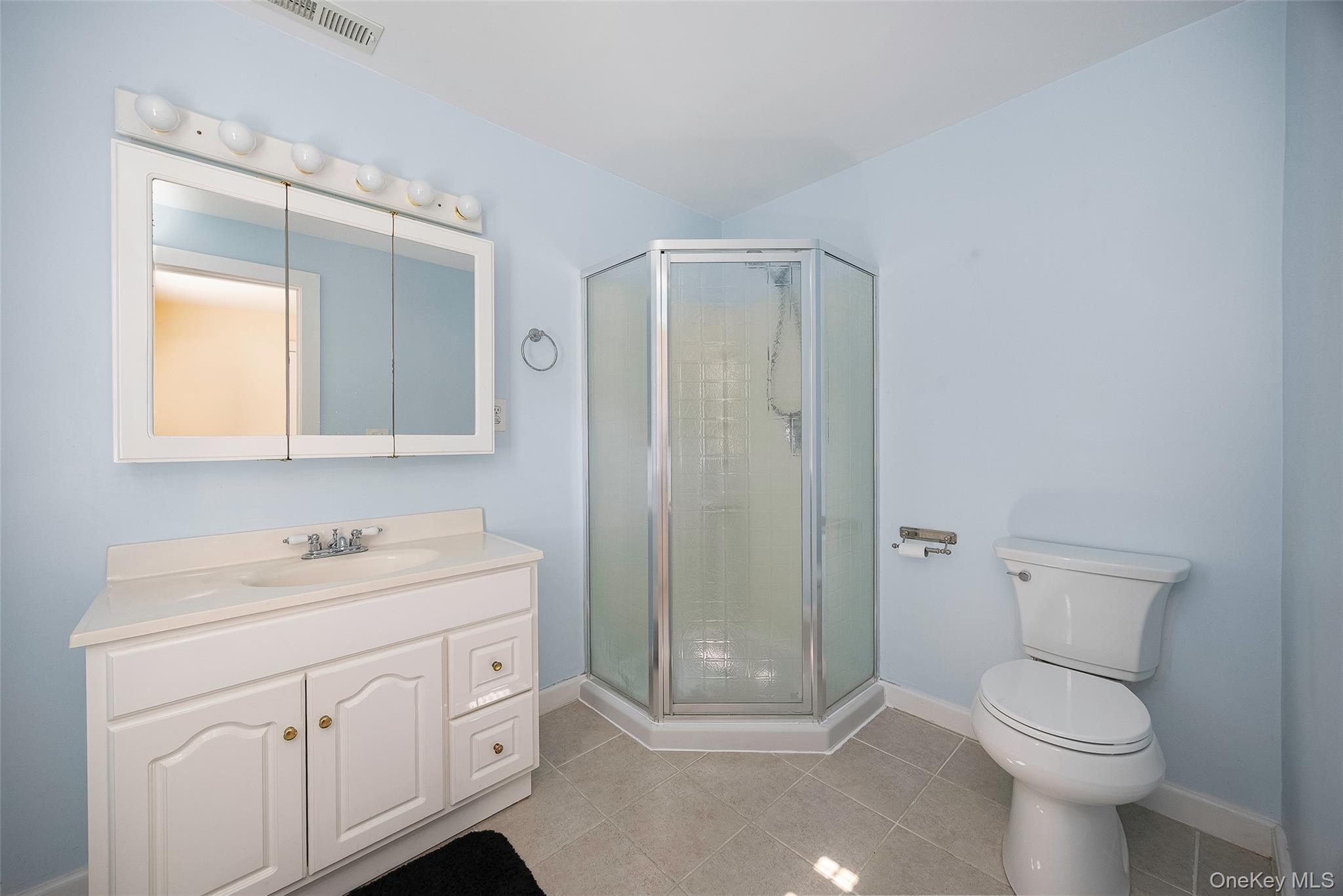 2 Haggerty Hill Road Rhinebeck, NY 12572 - Photo 15 of 47 Bathroom featuring vanity, a stall shower, and light tile patterned floors