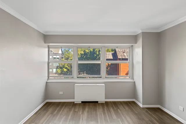 an empty room with a window