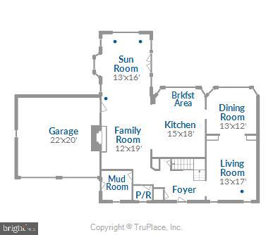 2314 Tanglevale Drive Vienna, VA 22181 - Photo 73 of 74 Main Level Floor plan with approx. measurements