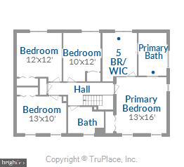 2314 Tanglevale Drive Vienna, VA 22181 - Photo 74 of 74 Upper level Floor plan with approx measurements
