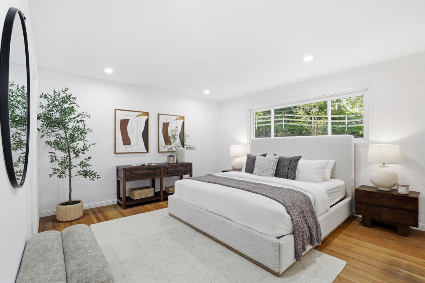 425 Summit Spring Road Woodside, CA 94062 - Photo 25 of 42 a bedroom with a large bed and a table