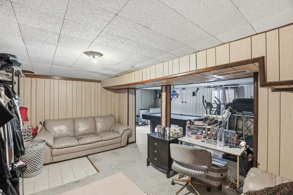 a living room with furniture
