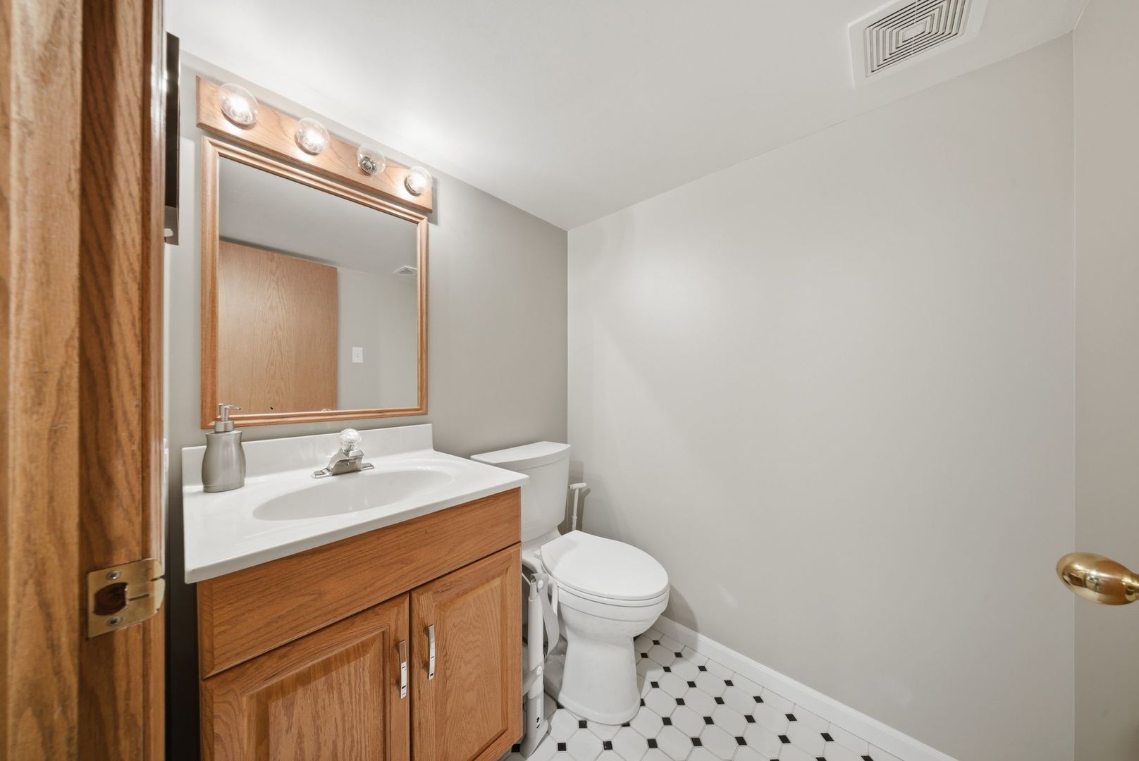5325 North Meade Avenue Chicago, IL 60630 - Photo 14 of 24 a bathroom with a sink a toilet a mirror and vanity