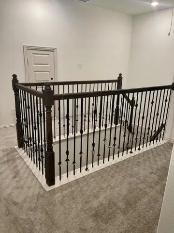 a view of a black gate