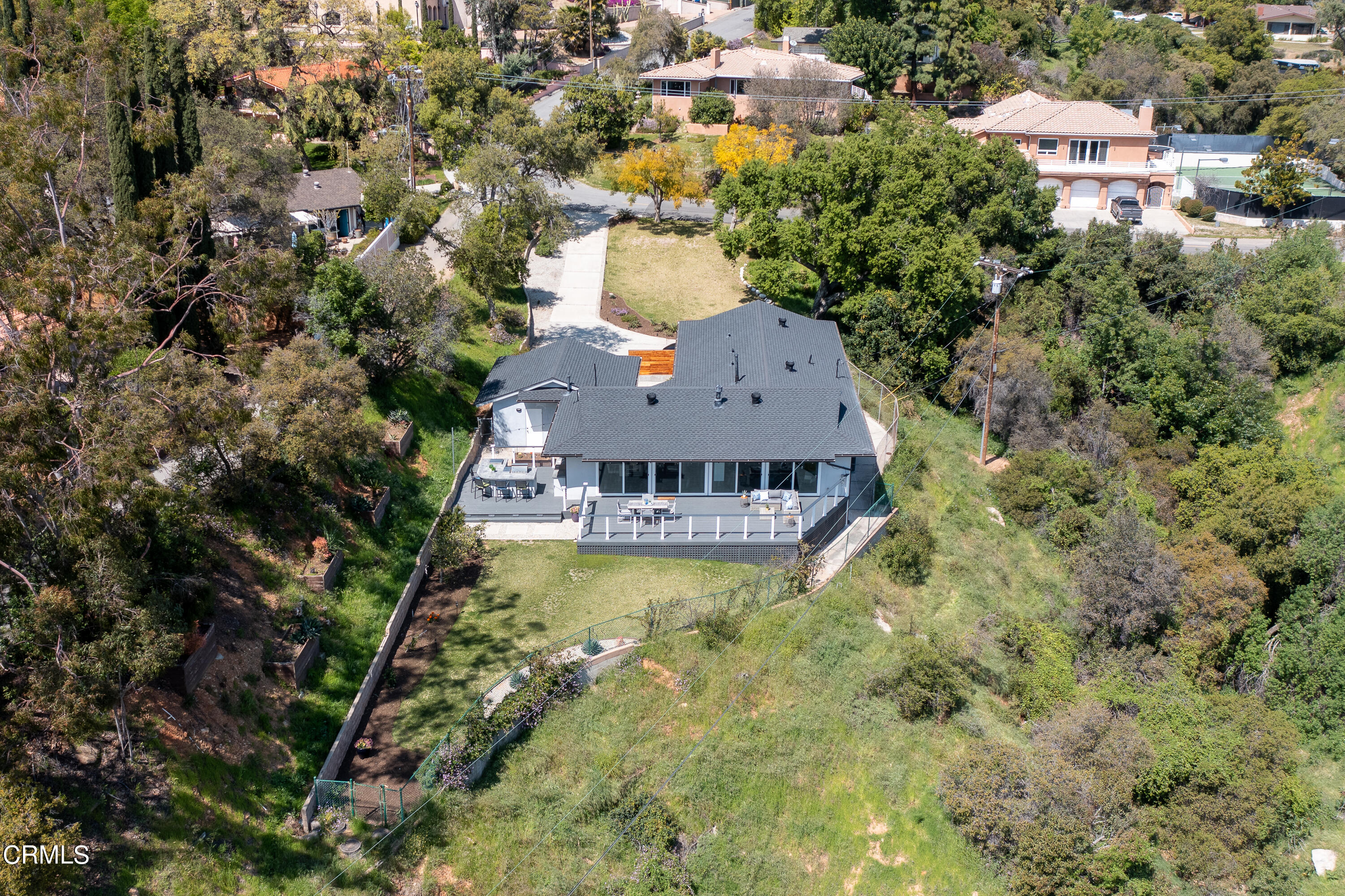 1020 Briarcliff Road Monrovia, CA 91016 - Photo 49 of 72 an aerial view of a house with swimming pool and garden view