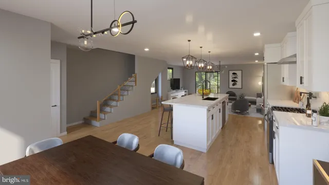 a bathroom with a granite countertop sink a mirror a bathtub and shower