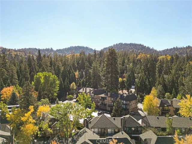a view of a city with a mountain