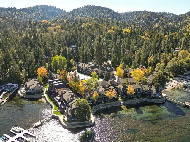 a view of a lake with a mountain