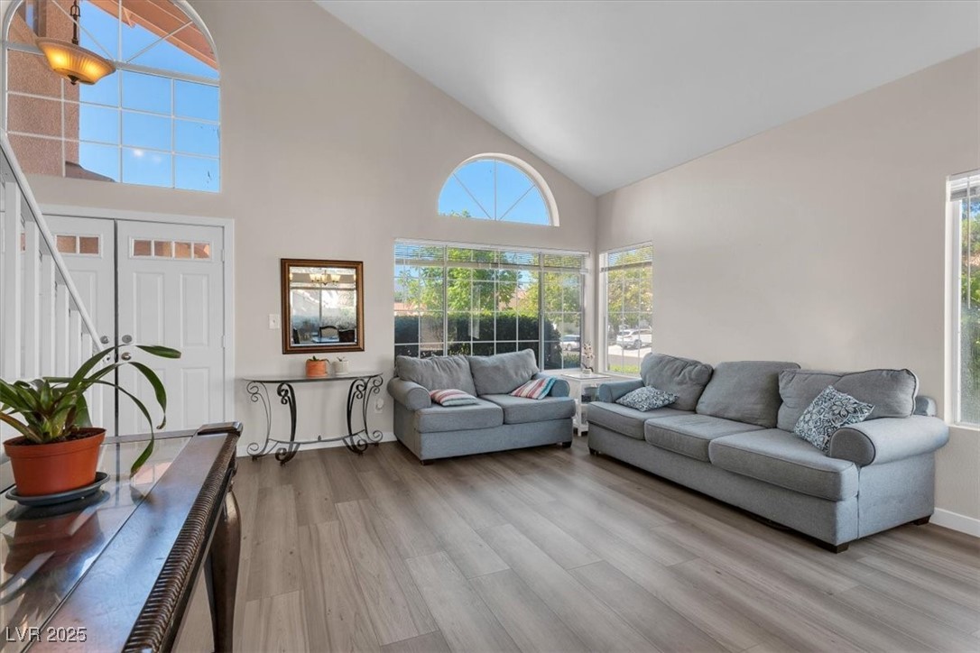 1219 Heather Ridge Road North Las Vegas, NV 89031 - Photo 8 of 32 Living area with light wood-style flooring, high v