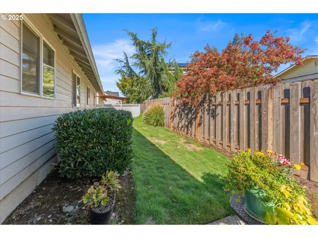 a view of a yard in front of a house