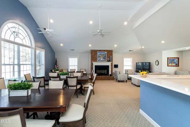 a view of kitchen and dining room