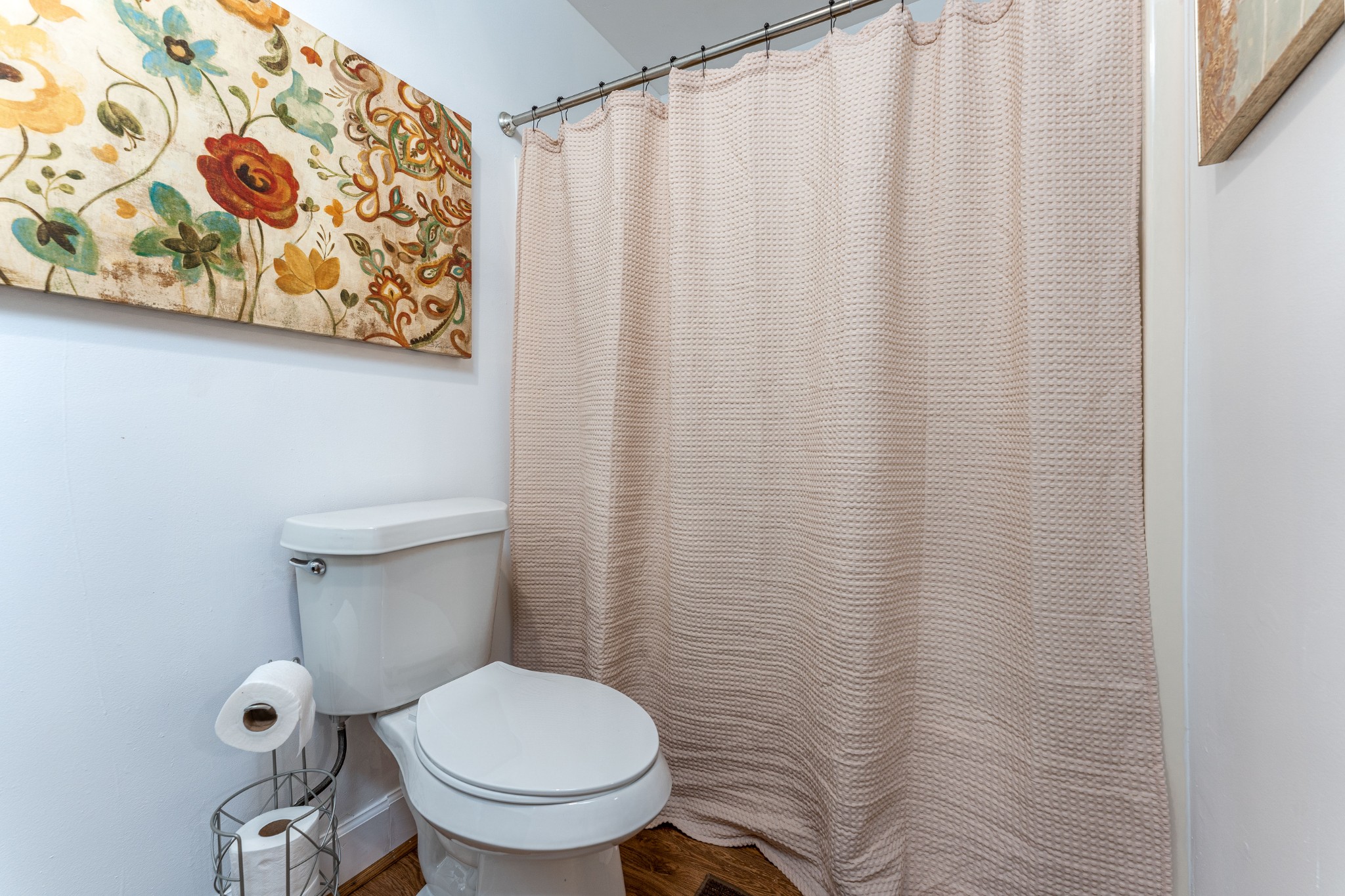 7 South Patrick Road Fayetteville, TN 37334 - Photo 23 of 32 a white toilet sitting next to a shower curtain