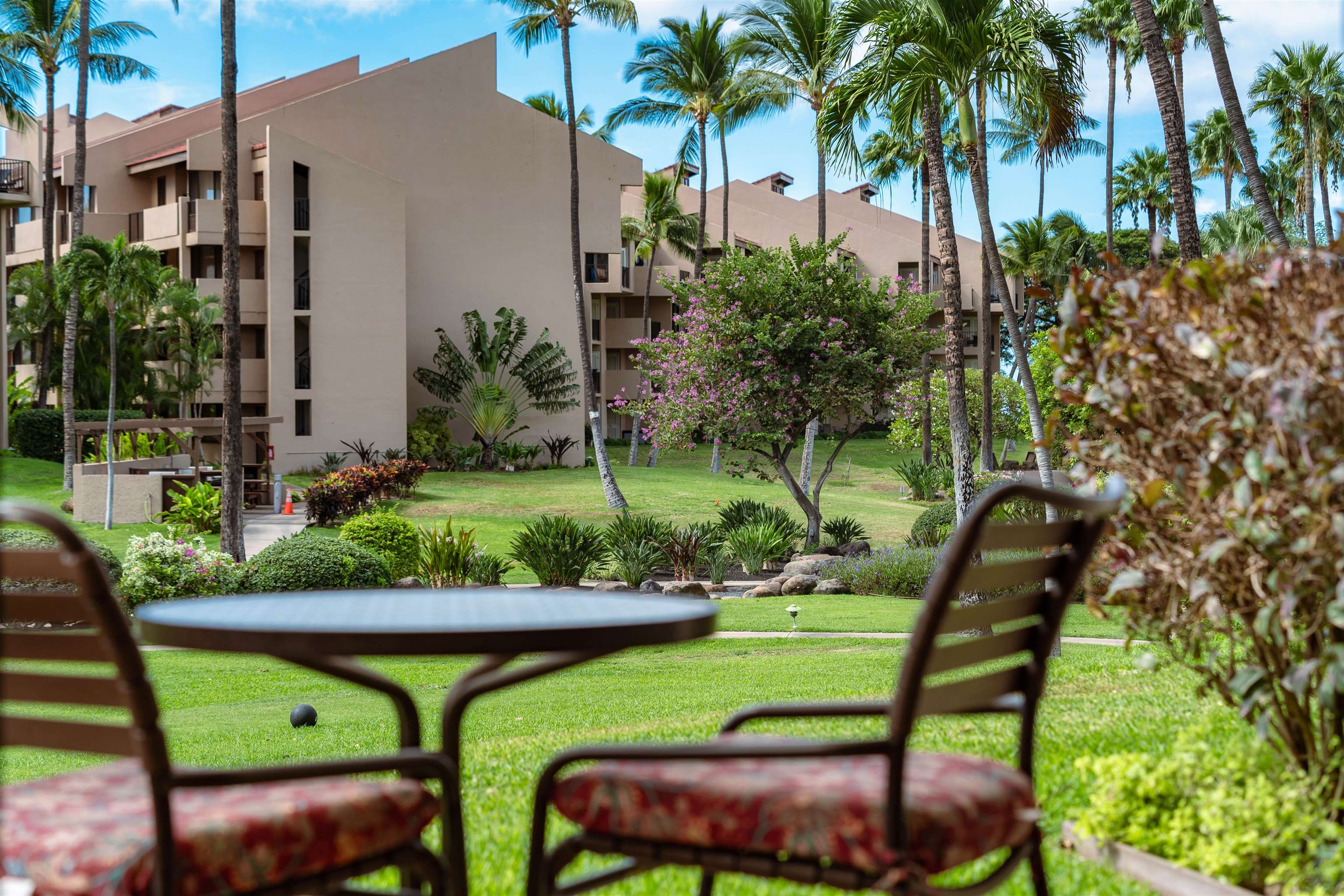 2695 South Kihei Road, Unit 2102 Kihei, HI 96753 - Photo 20 of 35 a view of two chairs in patio next to a yard