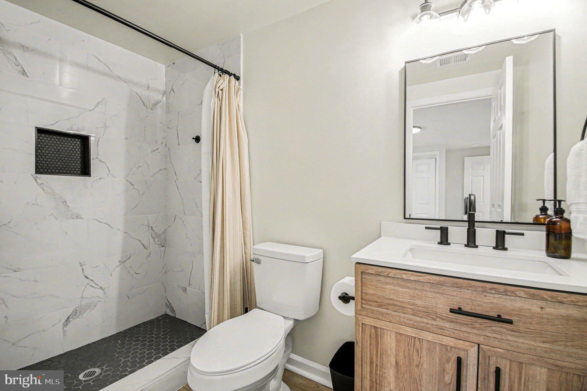 2137 Chapel Way King George, VA 22485 - Photo 26 of 65 a bathroom with a sink a toilet a mirror and shower
