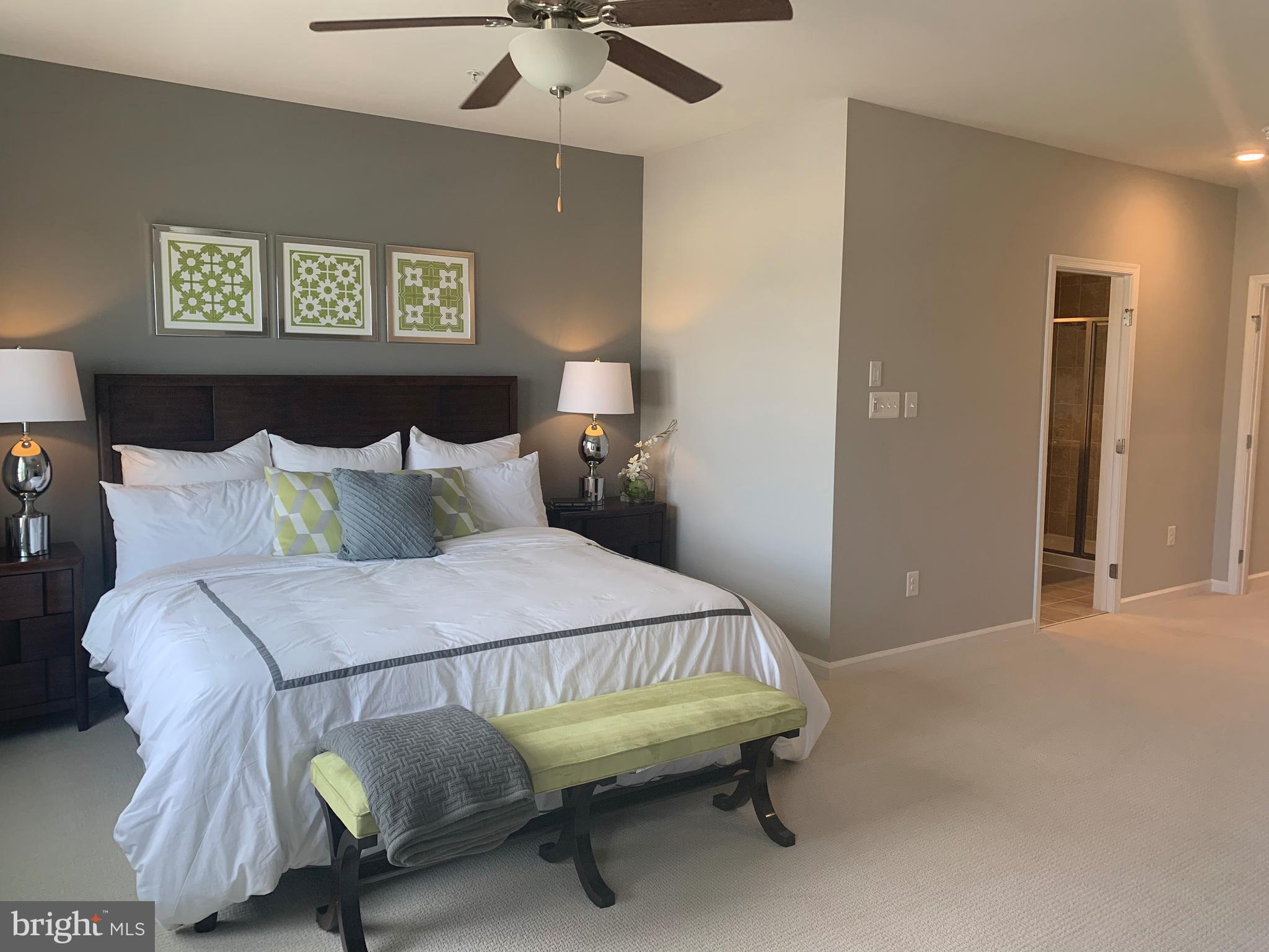 6491 Jack Linton Drive South Frederick, MD 21703 - Photo 10 of 28 a bedroom with a bed and a chandelier