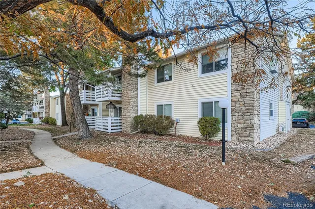 a view of a house with a yard and large tree