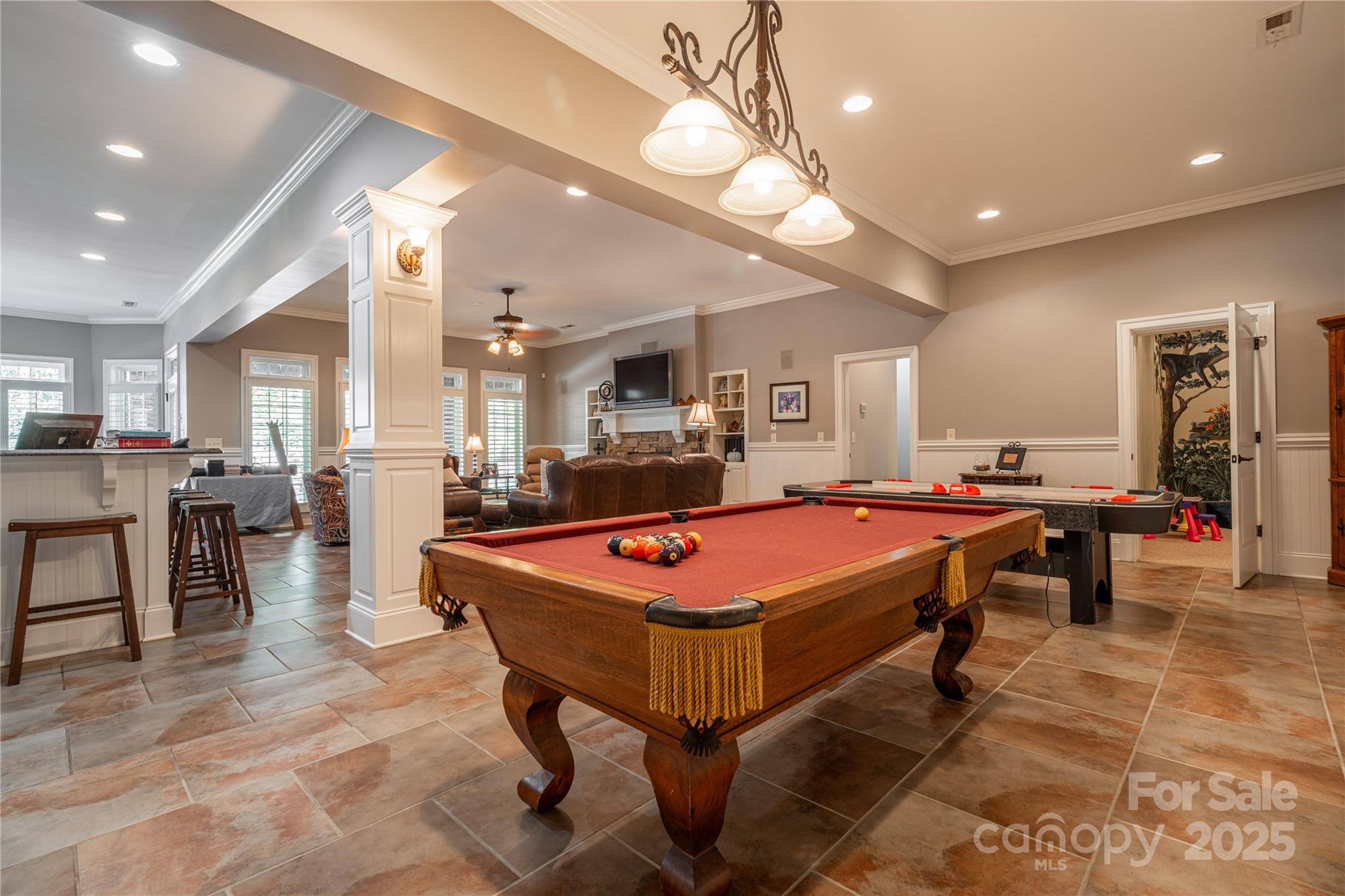 1427 Merrimont Avenue Kings Mountain, NC 28086 - Photo 37 of 48 a room with table tennis pool table and chairs