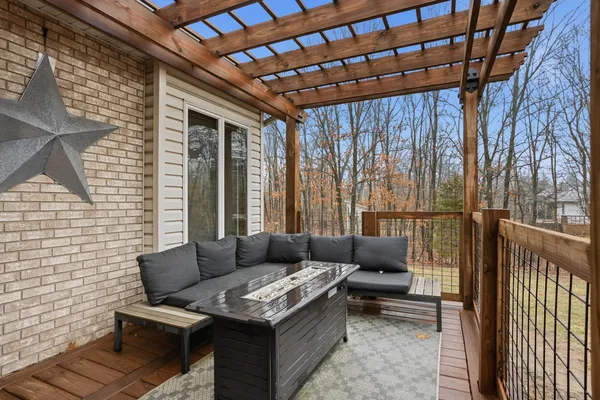 a outdoor space with patio furniture