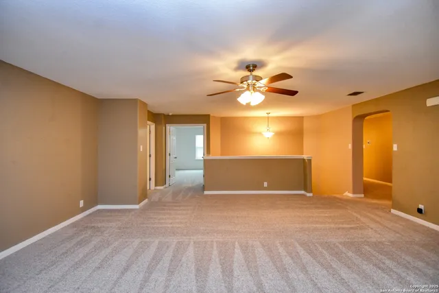 a view of a livingroom with a chandelier